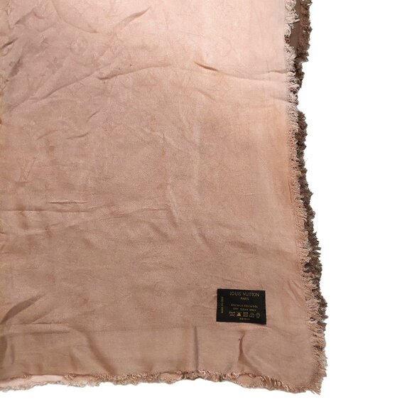 LOUIS VUITTON LV Vintage Pink & Brown Ombre Monogram Scarf Shawl Wrap - Picture 12 of 14